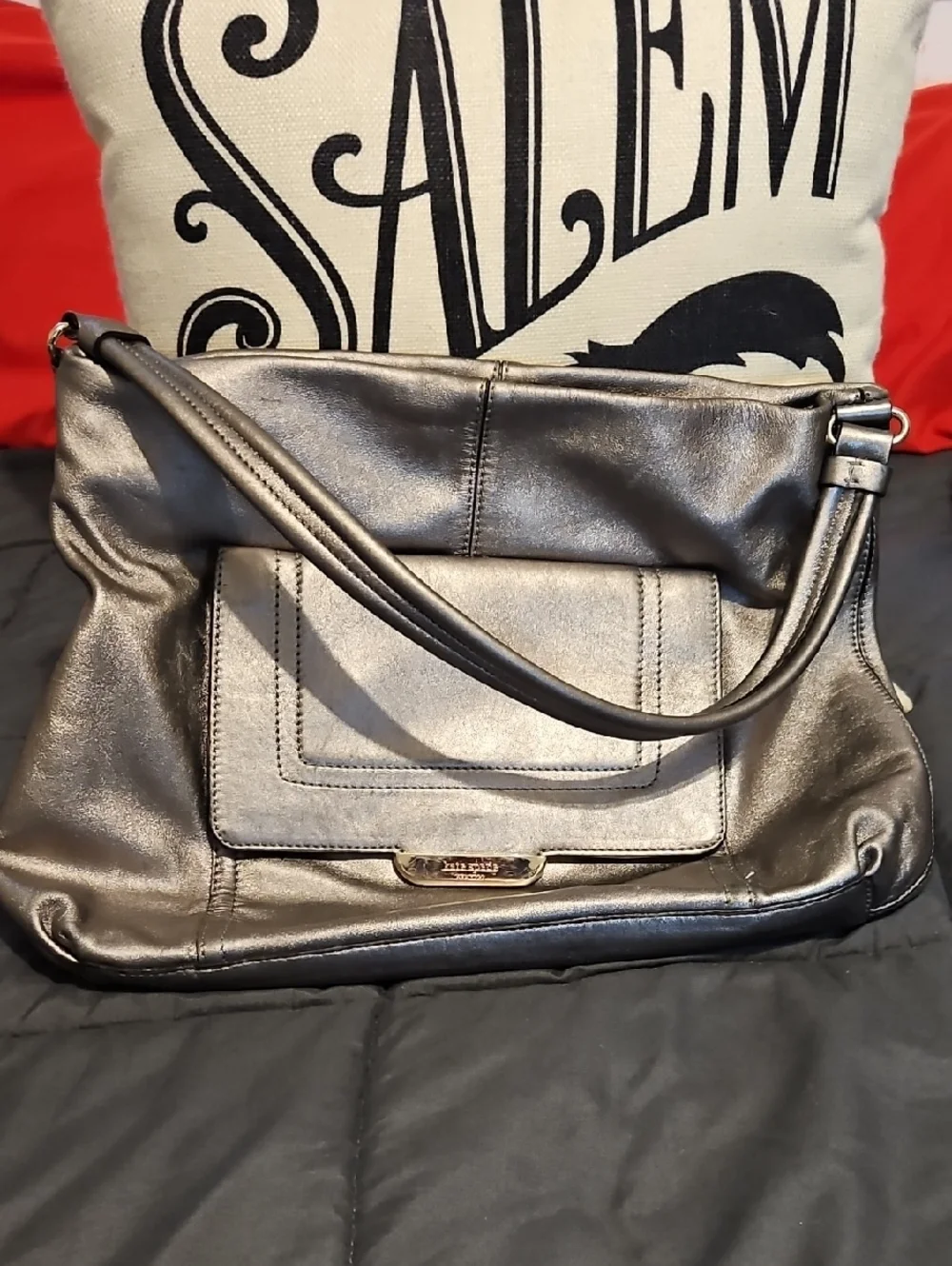 Kate Spade Metallic Gunmetal‎ Shoulder Bag